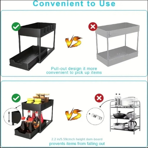 🆕Two Tier Organizer with Pull-Out Shelving - New in Box - Picture 2 of 6